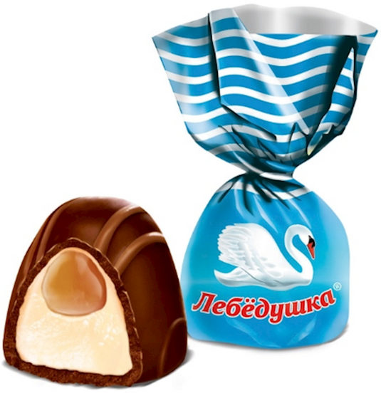 Candy "Lebedushka" filled with a soft toffee