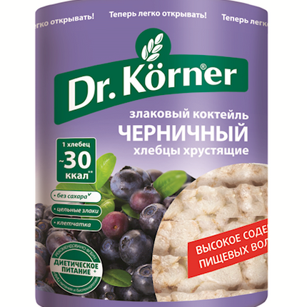 Bread Loafs (Hlebtsy) &quot;Dr. Korner&quot; Blueberry 100g
