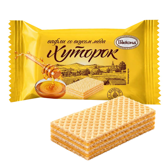 Honey Wafer Candies “Khutorok”, Akkond, 7.76 oz / 220 g