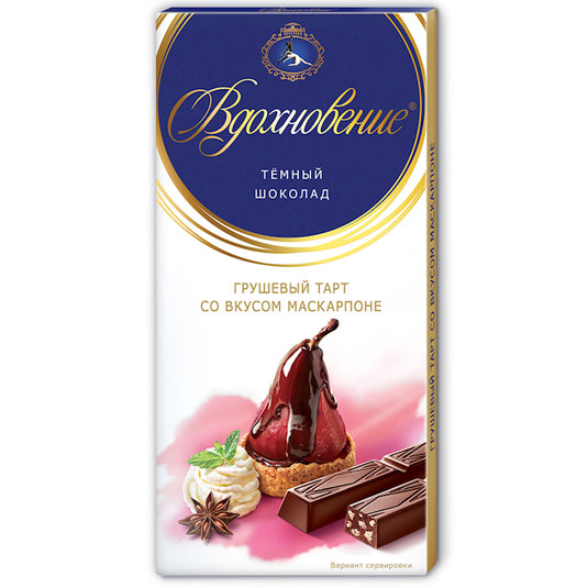 Mascarpone Flavored Dark Chocolate Sticks "Pear Tart", Inspiration, 100g
