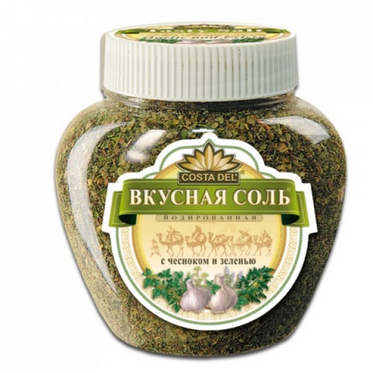 Salt Mix "Delicious Salt" with Garlic and mixed Greens