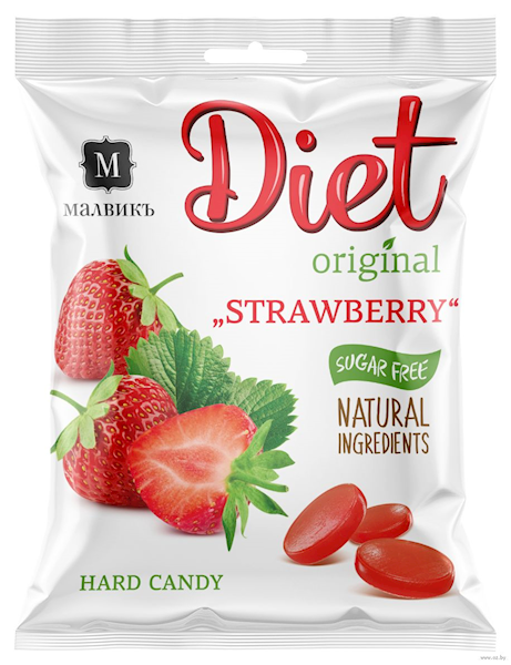 Malvik diet Strawberries candies with isomalt 50 g