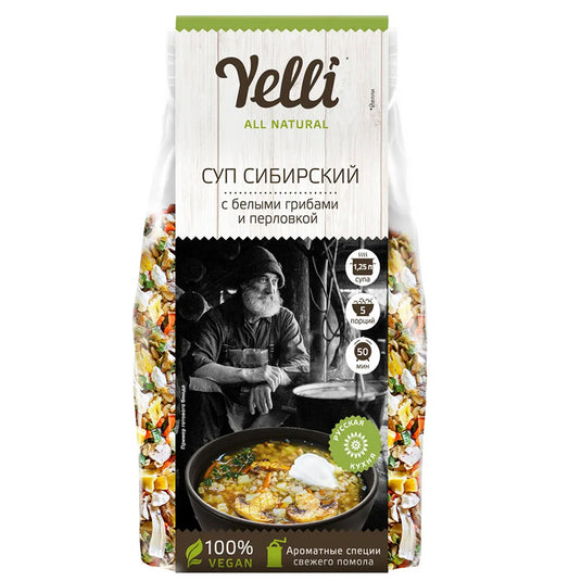 Soup Mix “Siberian With Porcini Mushrooms & Pearl Barley”, Yelli, 5 Servings