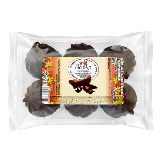 Chocolate-Covered Vanilla Marshmallow (Zefir), Zhizel, 360g / 12.7 oz