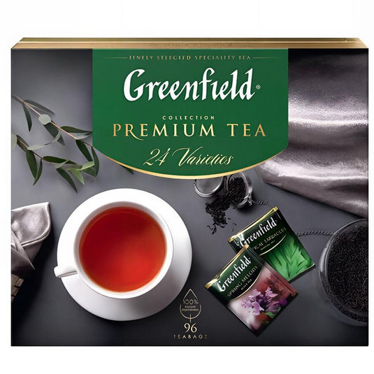 Premium Tea Set, Greenfield, 24 Varieties, 96 pcs