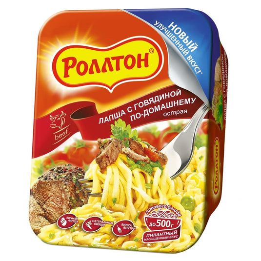 Beef Noodles Spicy “Homestyle”, Rollton, 90g / 3.17 oz