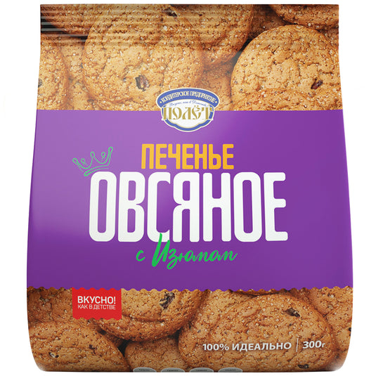 Oatmeal Cookies with Raisins, Polet 300g/ 10.58 oz