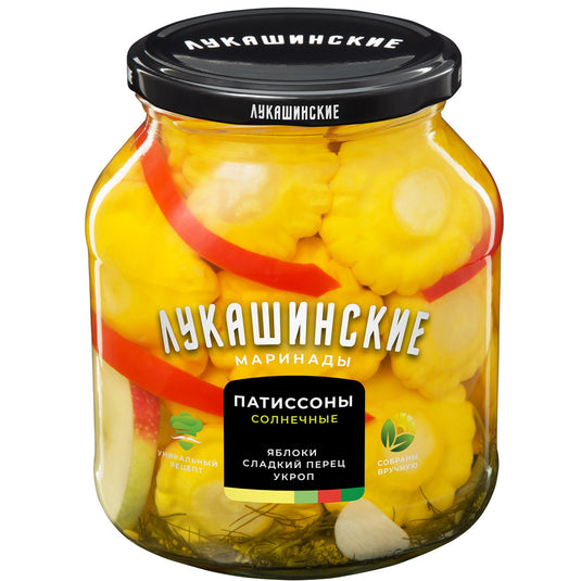 Pattypan Squash Marinated with Apple and Dill, Lukashinskie, 670g / 23.63 oz