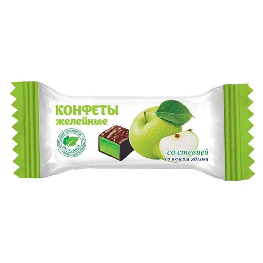 Chocolate Glazed Apple Jelly Candies with Stevia SUGAR-FREE, Pokrovsk, 226g/ 7.97 oz