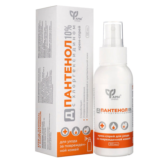D-Panthenol 10% Cream Spray With Chlorhexidine, FarmGroup, 100ml/ 3.38 fl oz