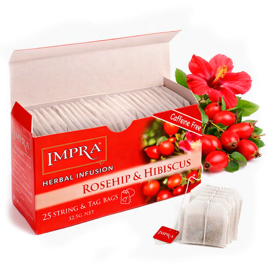 Rosehip & Hibiscus Herbal Tea, Impra, 25 Tea Bags