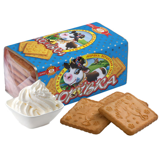 Cookies "Korovka" Cream Flavored, Biscuit-Chocolate, 6.3 oz/ 180 g