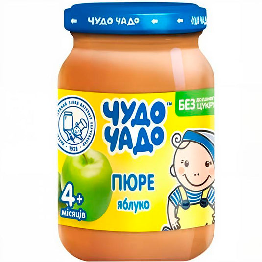 Baby Apple Puree SUGAR FREE 4+ Months, Chudo Chado, 170g / 6.0 oz