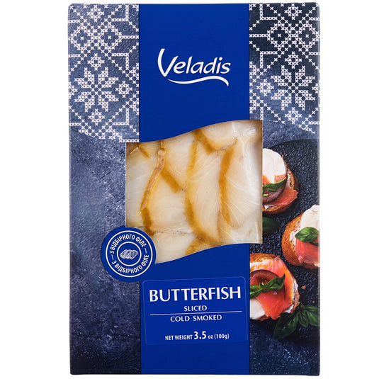 Cold Smoked Sliced Butterfish, Veladis, 100g / 3.53oz