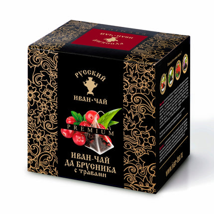 Premium Ivan-Tea Lingonberry & Herbs, 12 pyramids *2g