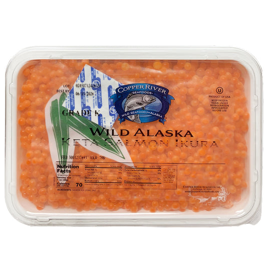 Wild Alaska Keta Salmon Caviar Ikura, Copper River Grade K, 250g/ 8.82oz