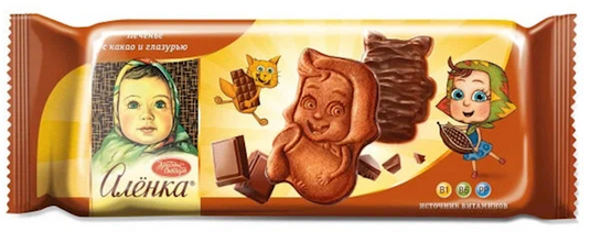 Glazed cookies Alenka with cocoa 190 g