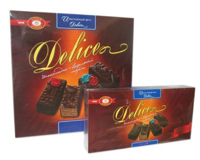 Chocolate Glazed Wafer Cakes with Praline "Delice", 1.1 lb / 500 g