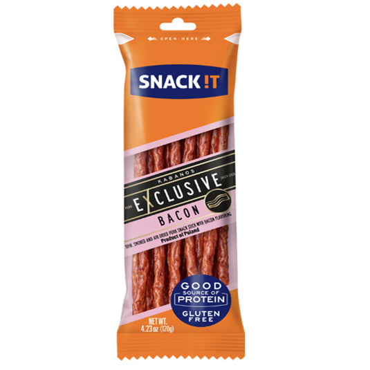 Pork Kabanos Bacon-Flavored Thin, Smoked & Dried, SNACK IT, 120g / 4.23 oz