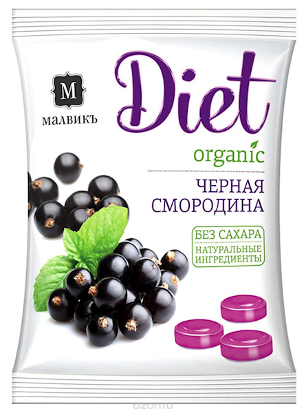 Malvik diet Black currant candies with isomalt 50 g