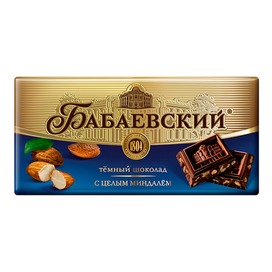 Chocolate Babaevskiy with almonds, 100 g
