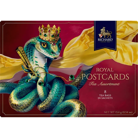 Чайное ассорти в новогодней открытке Красная змея, 15,4 г