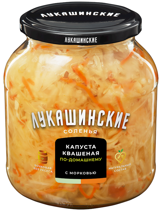 Cabbage "Lukashinskie" (sauerkraut) with carrots, home style