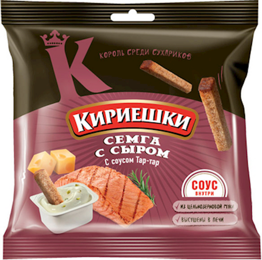 Croutons "Kirieshki" salmon & cheese and sause tar-tar 85g