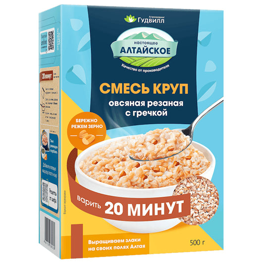 Cereal Mix Grounded Oatmeal & Buckwheat, 500g