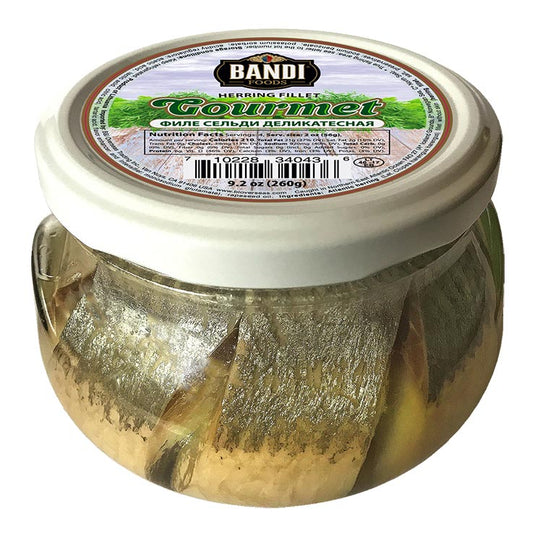 Gourmet Herring Fillet in Oil, BANDI FOODS, 9.17 oz