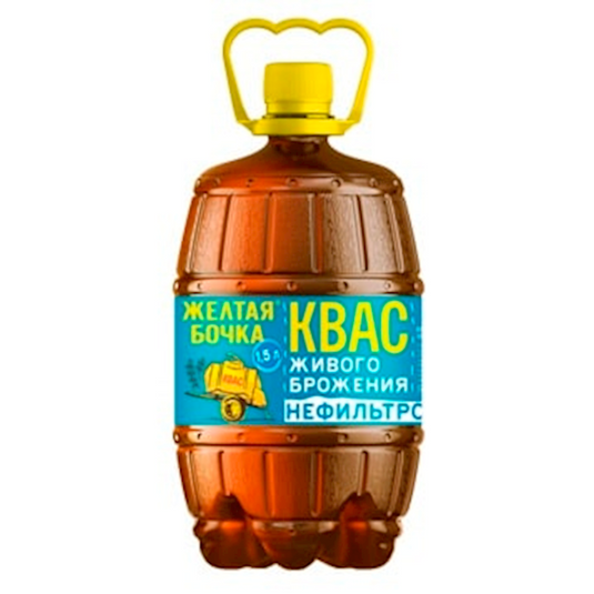 Квас Желтач бочка нефильтрованный 1.5l