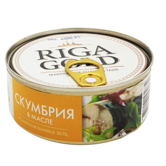 Mackerel in oil Riga Gold, 240 gr
