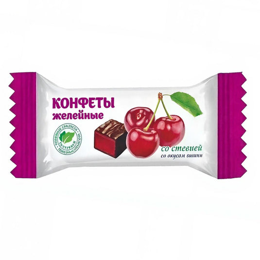 Chocolate Glazed Cherry Jelly Candies with Stevia SUGAR-FREE, Pokrovsk, 226g/ 7.97 oz
