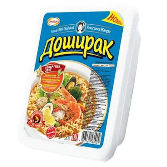 Spicy Instant Noodles with Seafood, Doshirak, 90 g