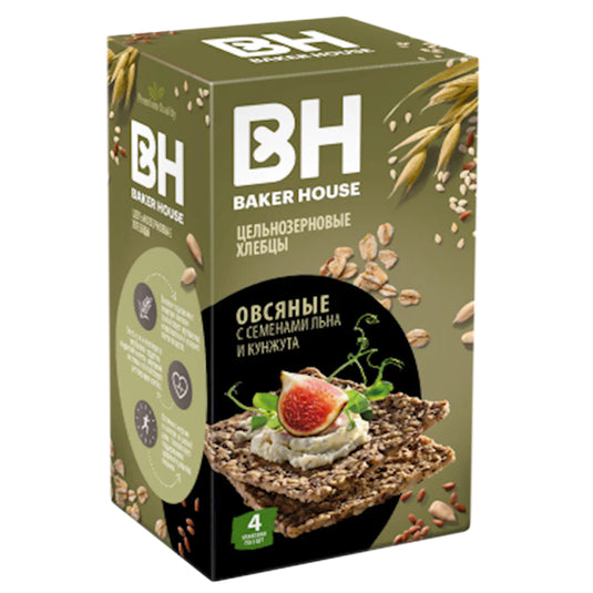Цельнозерновые скандинавские овсяные хлебцы Baker House 180 г