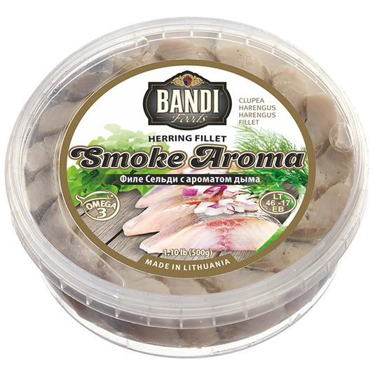 Salted Herring Fillet in Oil Smoke Aroma, BANDI FOODS, 17.64 oz
