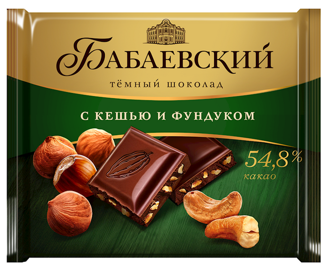 Chocolate Babaevskiy with cashew and hazelnut 70 g