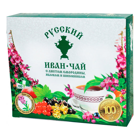 Russian Fireweed Ivan-tea w/ Currant Leaf, Apple and Rosehip, 100 tea bags