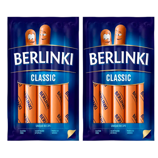 УПАКОВКА 2 Классические сосиски для хот-догов "Берлинки", 250 г