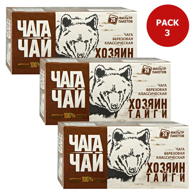 Pack 4 Chaga-Tea with Currant & Apple, Voice of the North, 20 pyramids x 4