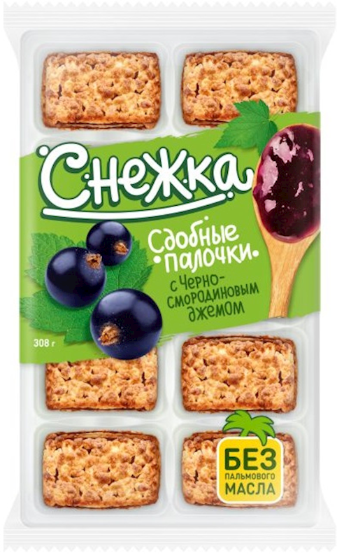 Butter cookies Snezhka with blue currant jam 308 g