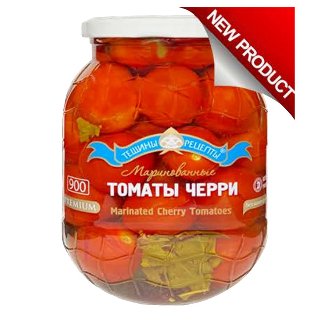 Premium Marinated Cherry Tomatoes Piquant, Kosher, Tescha's Recipes, 900 ml/ 1.98 lb