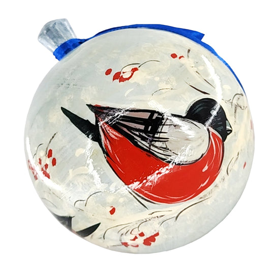 Деревянный шар на ёлку "Снегирь", декор, диаметр 2,5 фута