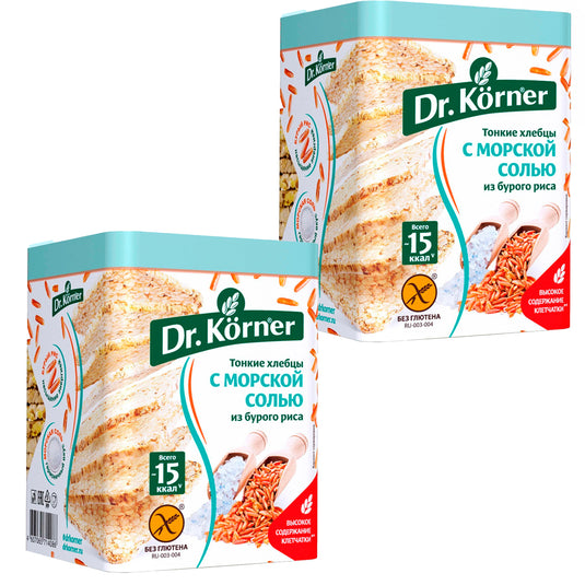 Pack 2 Crispbread Brown Rice & Sea Salt, 100g x 2