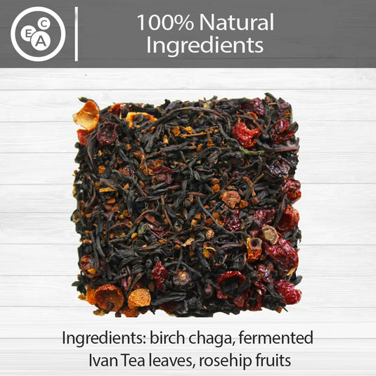 Pack 4 Chaga-Tea with Fermented Fireweeds & Rosehip "Wild Power", Russian Ivam Tea, 20 sachets x 4
