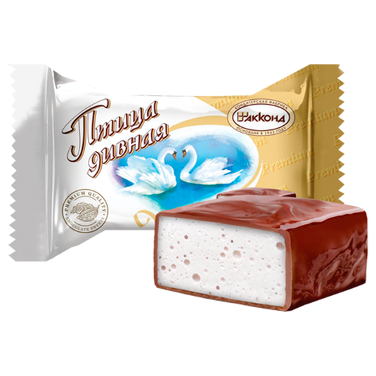 Chocolate-Covered Souffle Candies, Ptitsa Divnaya Premium, Akkond, 226 g/ 0.5 lb #