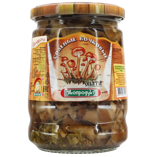 Autumn Honey Mushrooms Salted in Barrel, Eco-Product, 580ml / 20.46oz