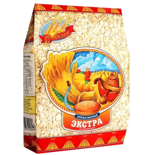 Extra Oat Flakes, Russkoe Pole, 350g/ 0.77 lb
