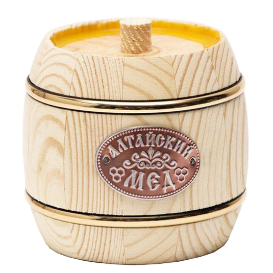Natural Honey in Wooden Barrel Altai Gold, 500g