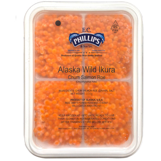 Alaska Wild Ikura Chum Salmon Roe, Phillips & Son, 500g / 17.64oz